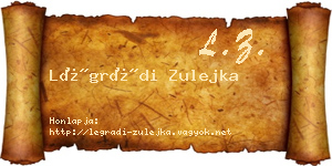 Légrádi Zulejka névjegykártya